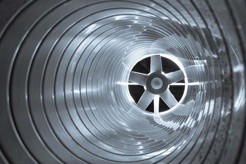 Duct Cleaning. Photo of the inside of an air duct.